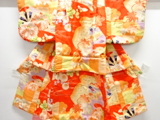 JAPANESE KIMONO / ANTIQUE KIMONO / SILK / KIKU